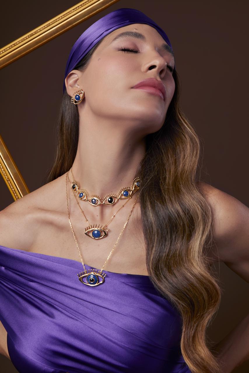 Olho Grego Onix Necklace