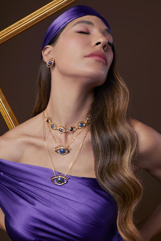 Olho Grego Onix Necklace